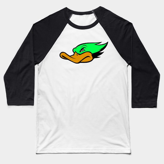 Green Duck Face Logo Baseball T-Shirt by AnotherOne